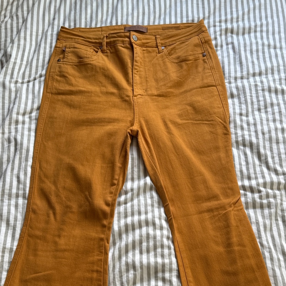 Judy Blue Mustard Flare Wide Leg Jeans
